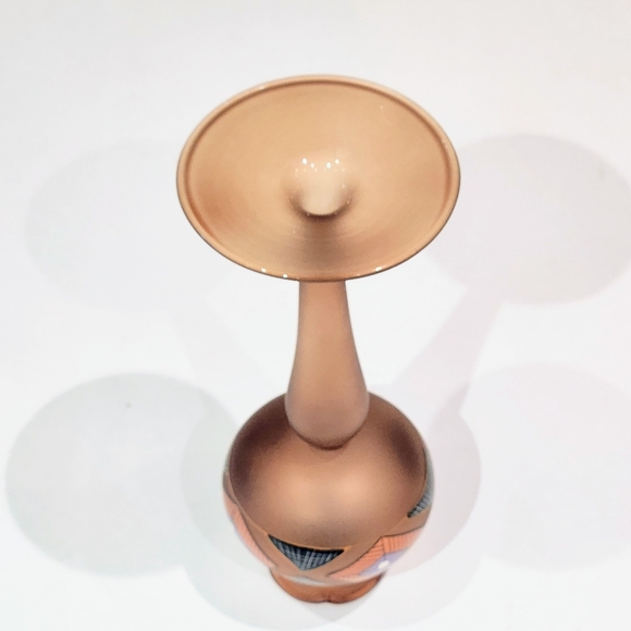 Bohemian vintage art glass hand blown hand paint - Picture 7 of 12